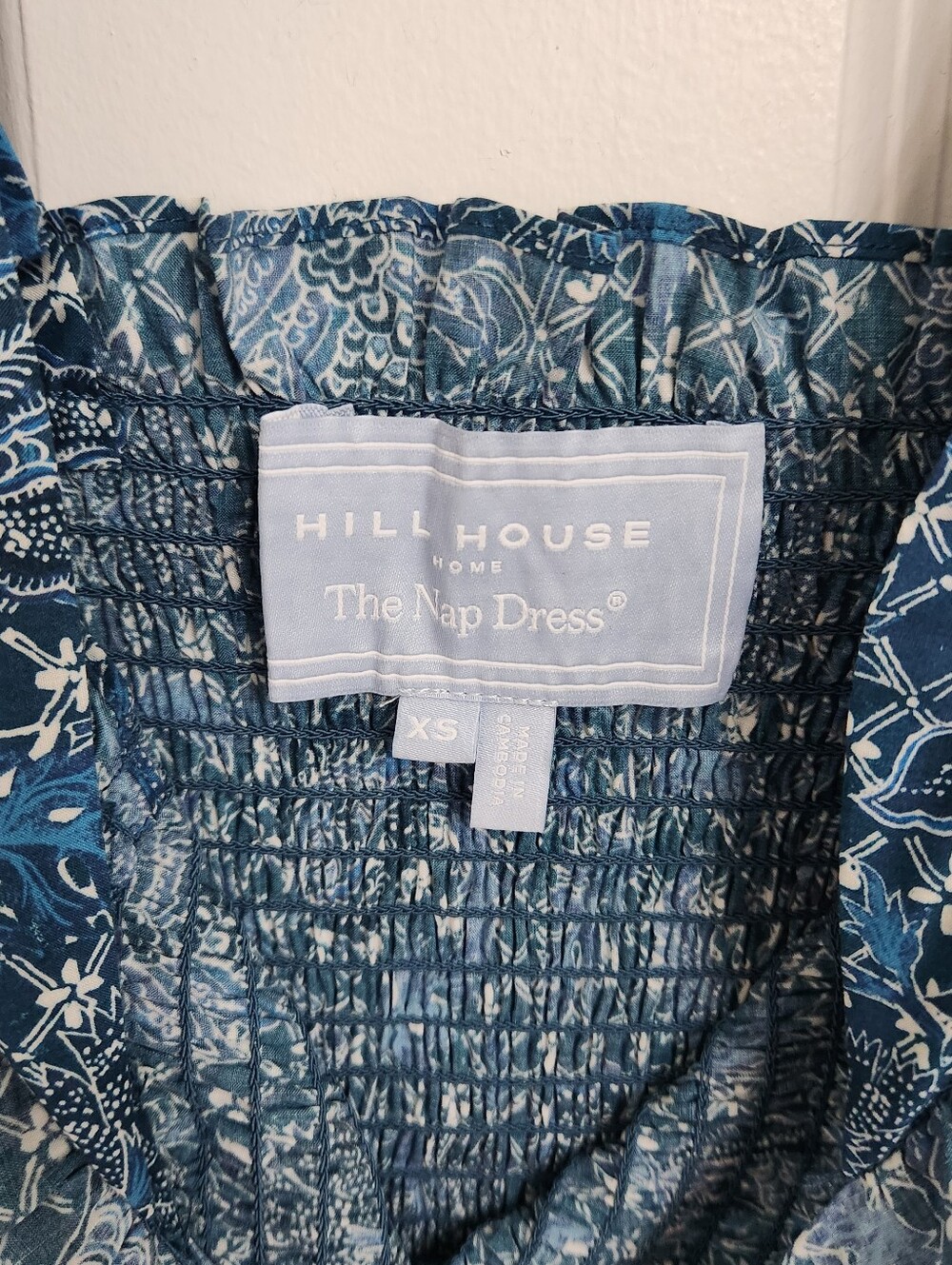 Hill House - Ellie Nap Dress in Navy Calico Trellis - Picture 3 of 3